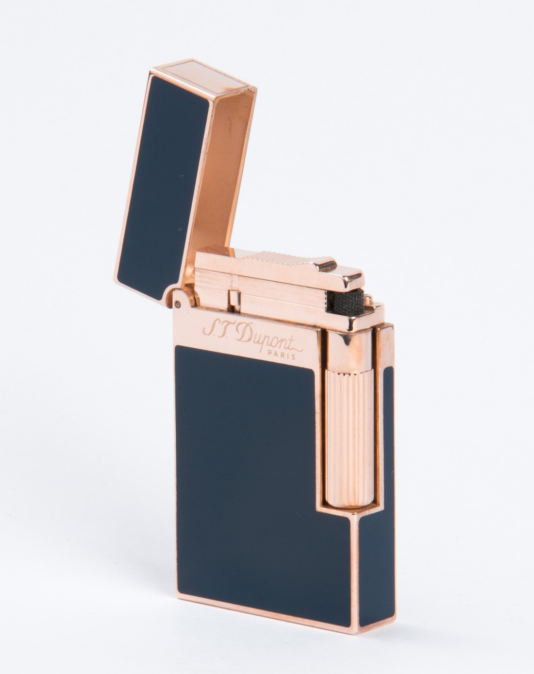 都彭linge2系列中国漆蓝色玫瑰金朗声打火机