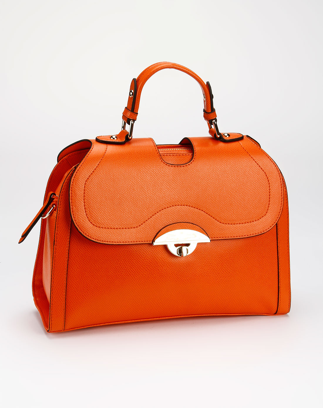 > 女款橙色简约学院古风手提包