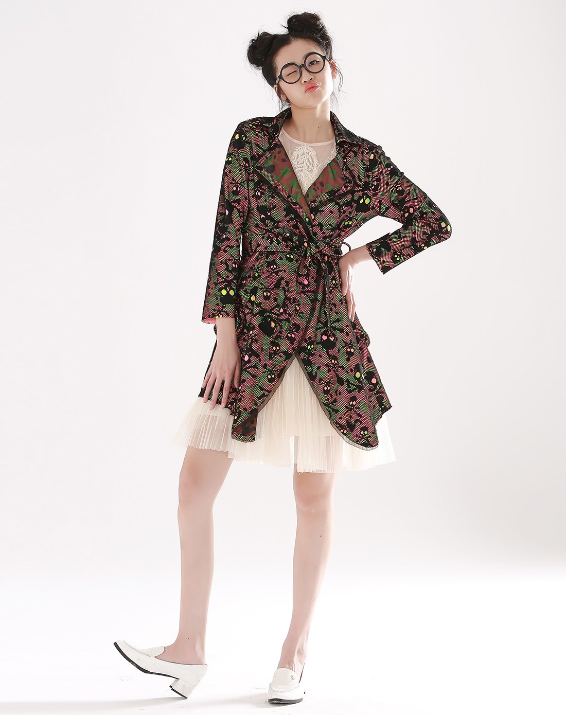 沙发sofa女装专场-花色时尚拼接风衣