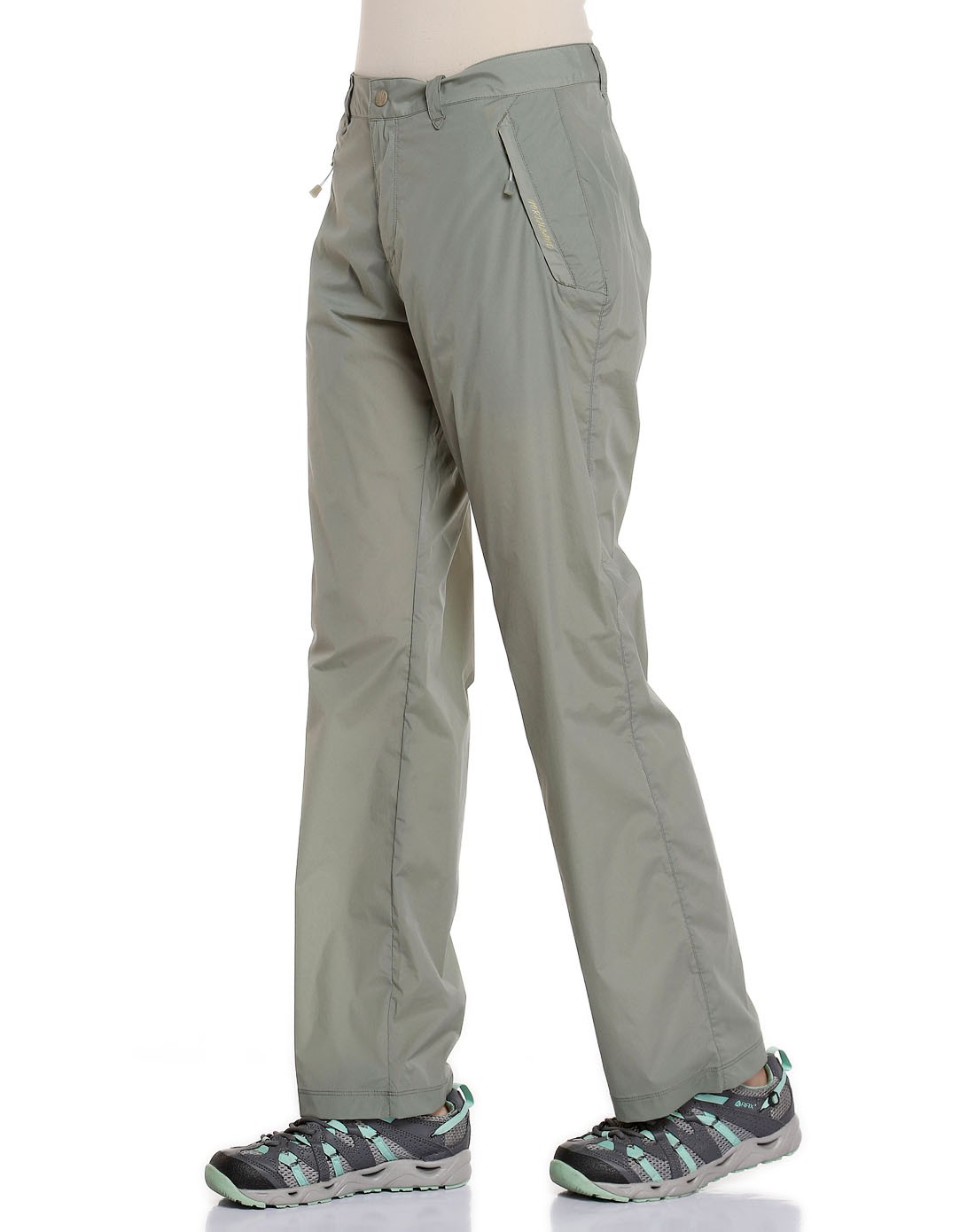 排汗透气 女款藕灰色绮莉弹力蝉翼长裤 透气自如