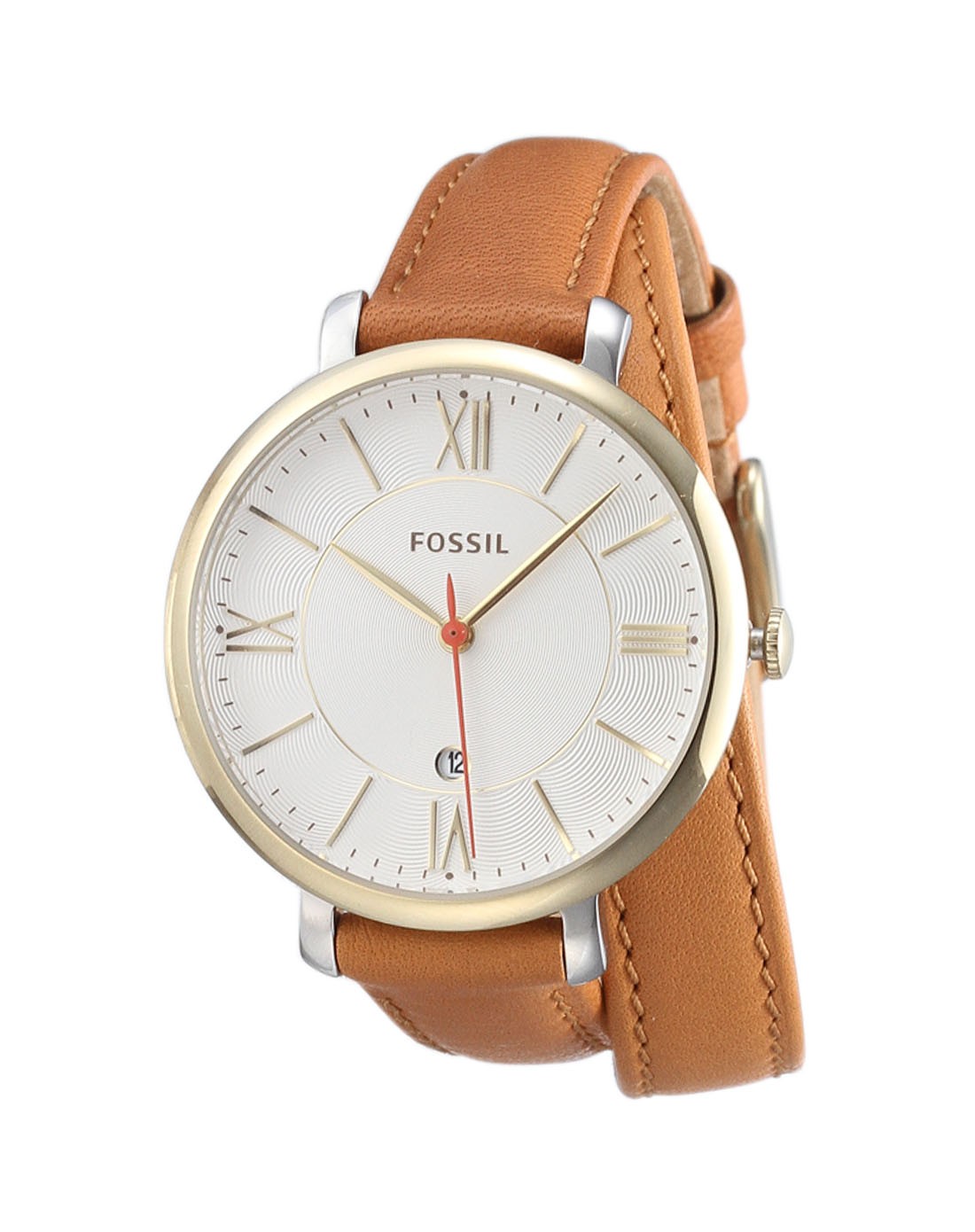 女士白色真皮表带石英腕表