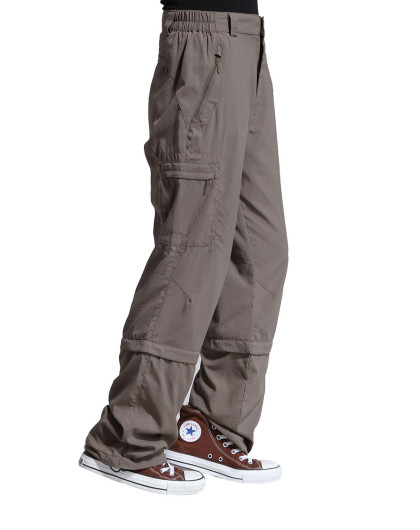 女款灰橄榄色速干长裤