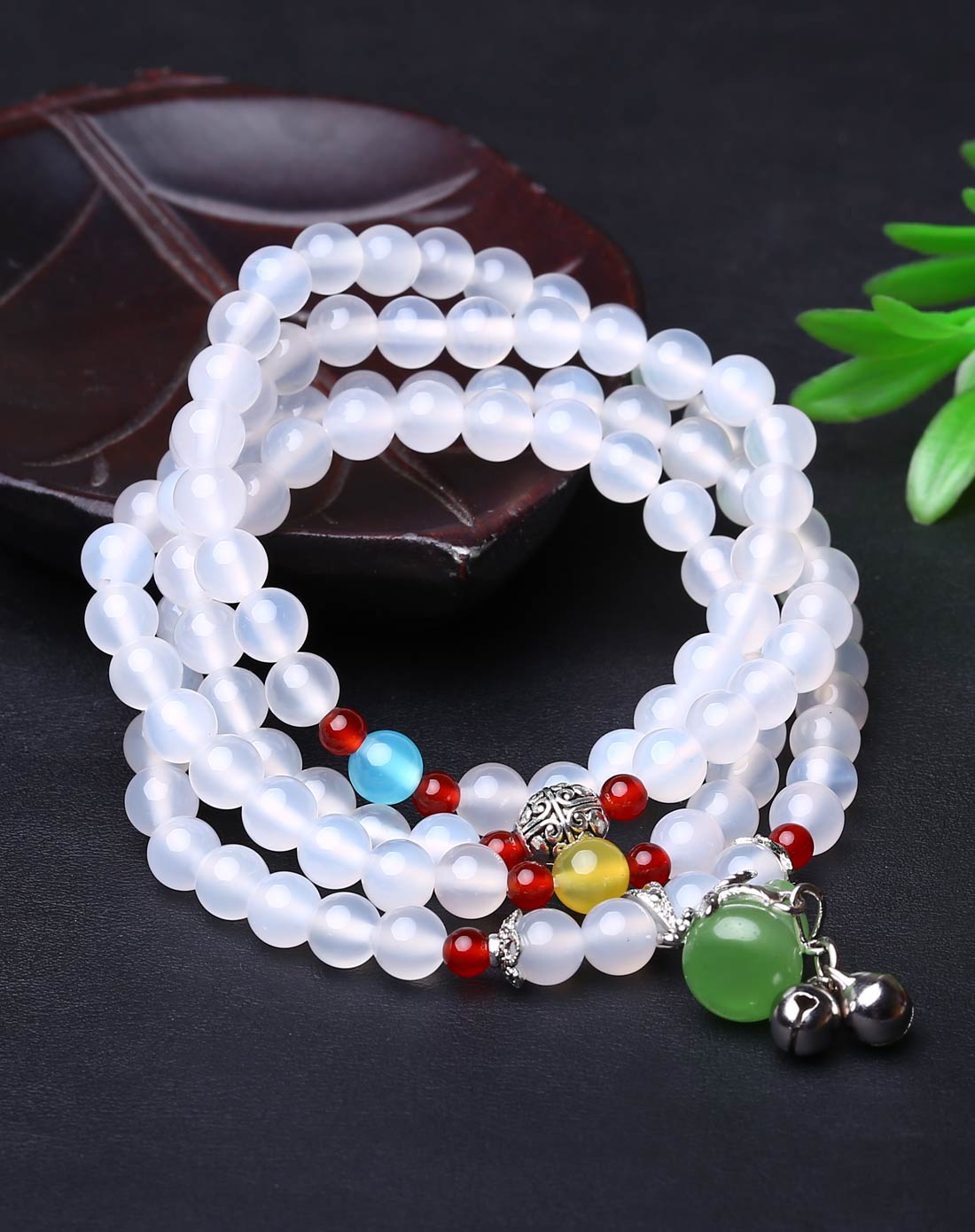 天然白玉髓108佛珠4层手链-福禄相伴