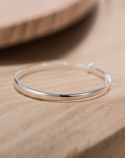 【畅销热卖】简约光板纯银手镯 百搭神器