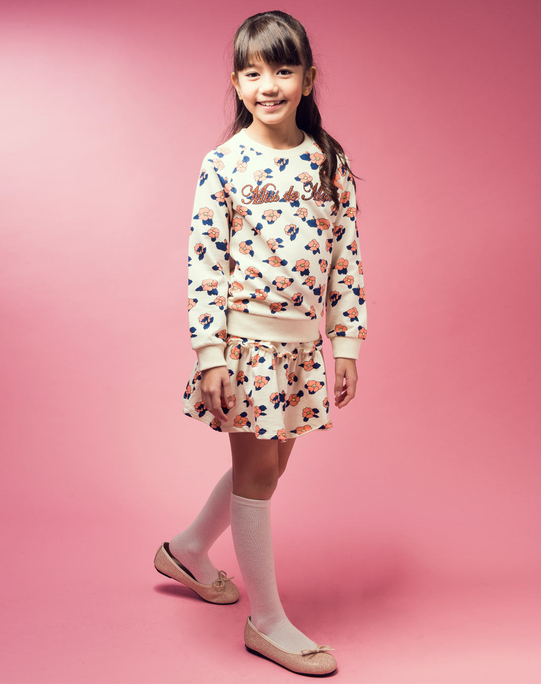 摩登小姐miss de mode 女童米色套装