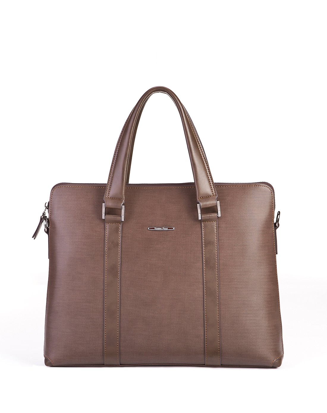 威登·保罗videng polo箱包尊享移动端专场啡色牛皮手提包v-b1124a啡