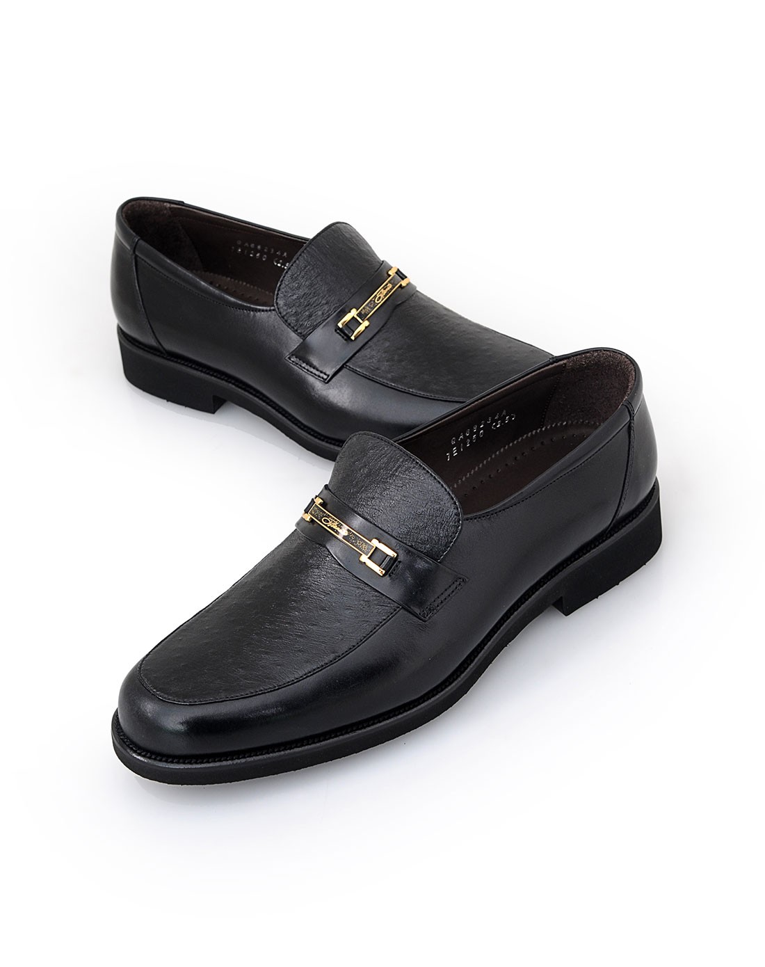 意大利进口黑色小牛皮/孔雀皮商务正装鞋