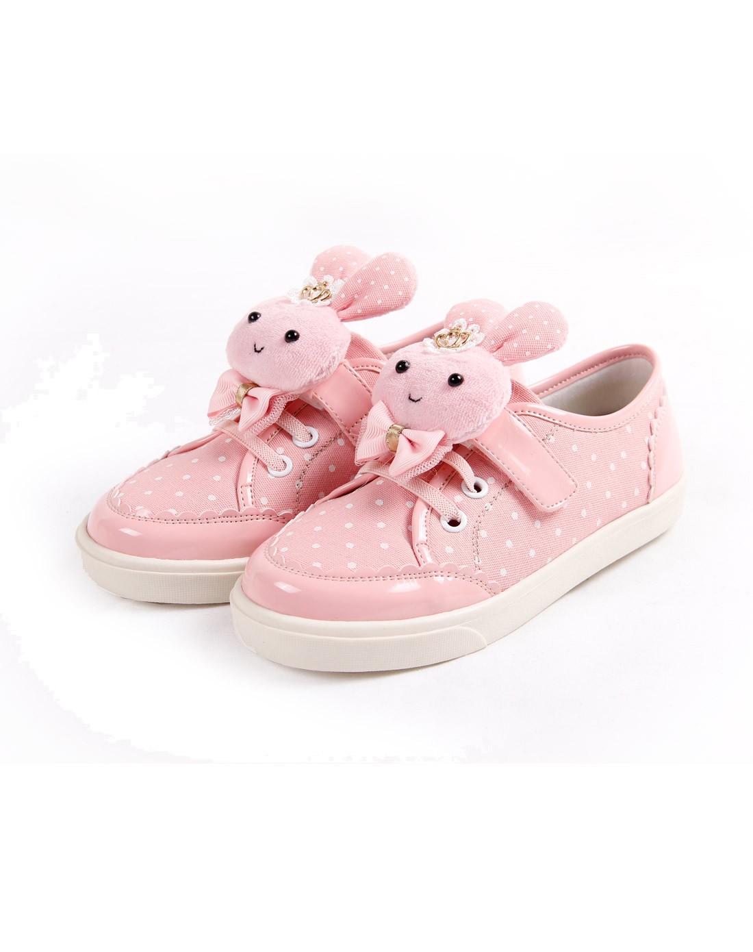 富罗迷follow me童装童鞋专场-女童粉色帆布鞋