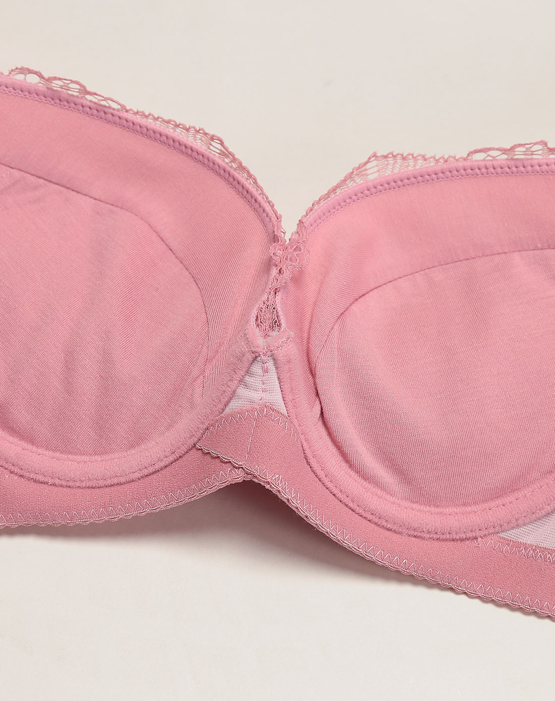 香丽人tulipgirl内衣专场浅豆沙色时尚蕾丝3/4上薄下厚杯文胸12958