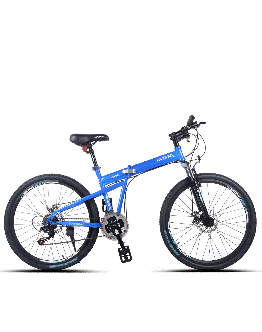 nakxus自行车专场26寸蓝色shimano 21s变速折叠山地车lq0810f26蓝色