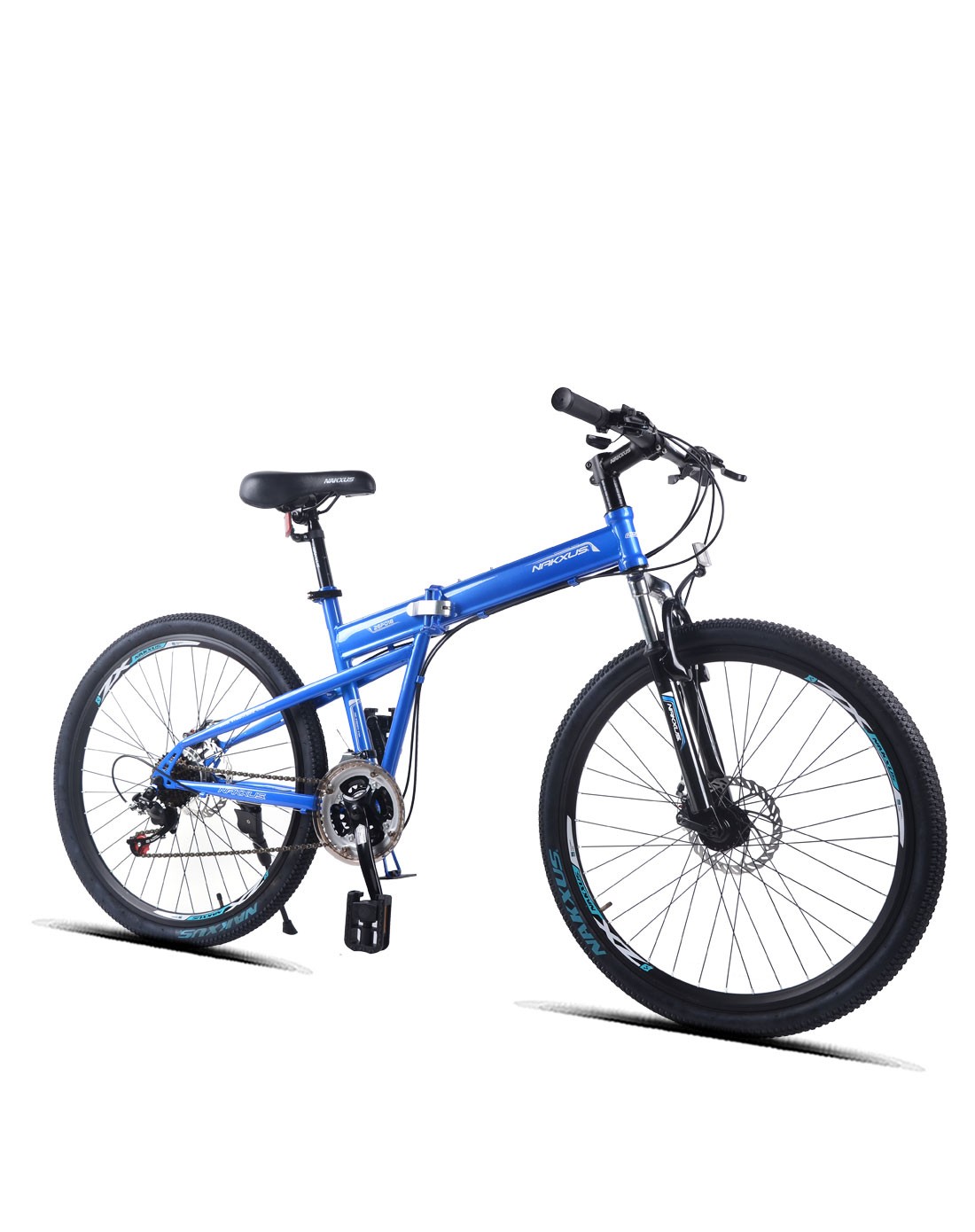 nakxus自行车专场26寸蓝色shimano 21s变速折叠山地车lq0810f26蓝色
