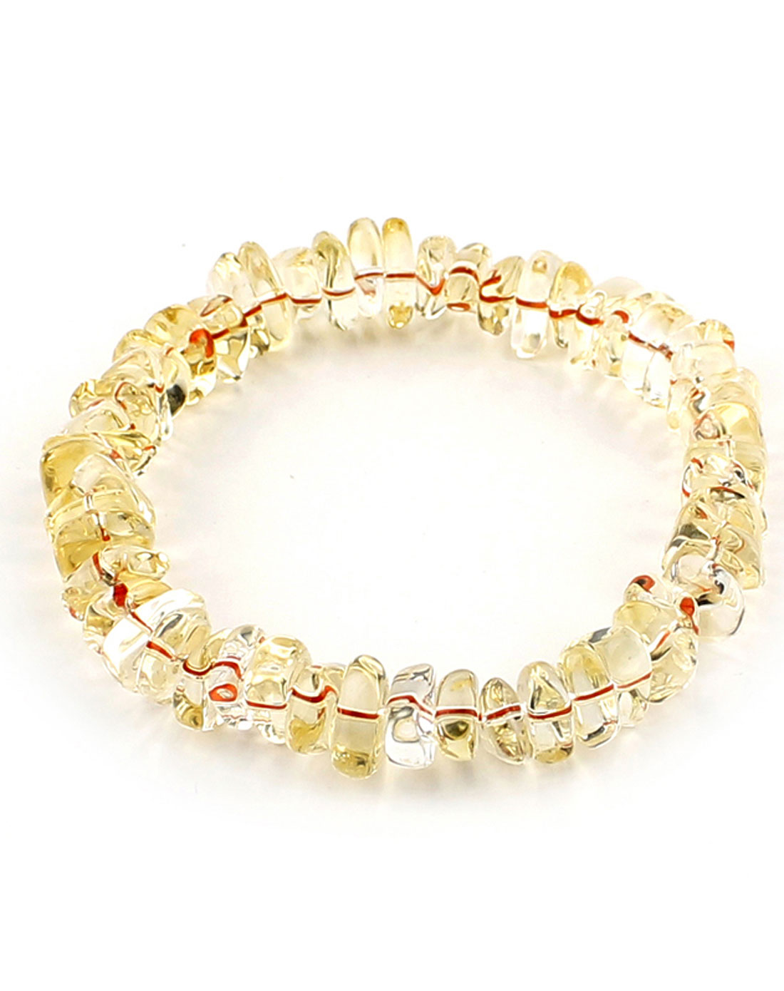 女款淡黄色3a级天然淡色黄水晶手链随形2