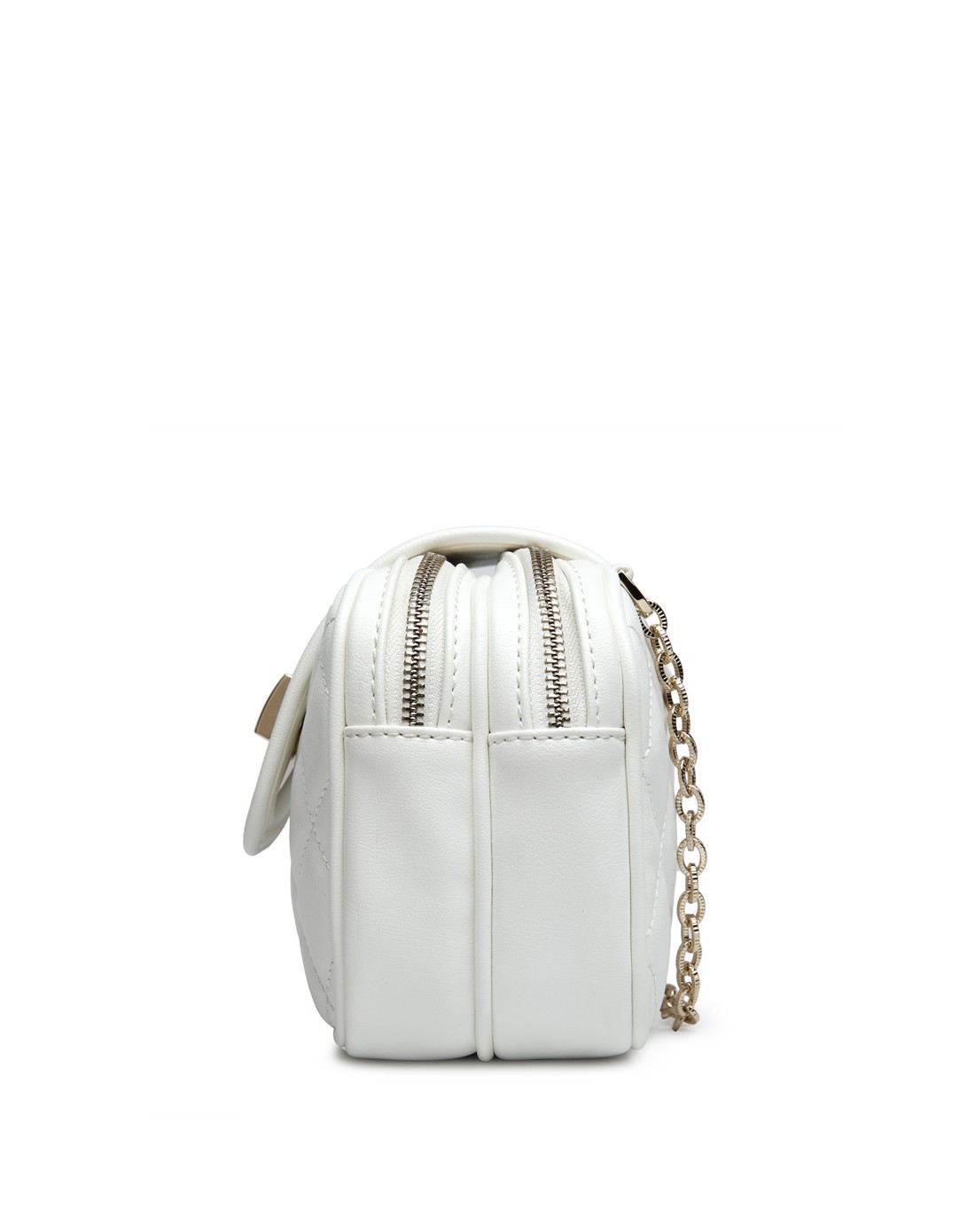 白色高级pu 质感精致洋气格纹斜挎包