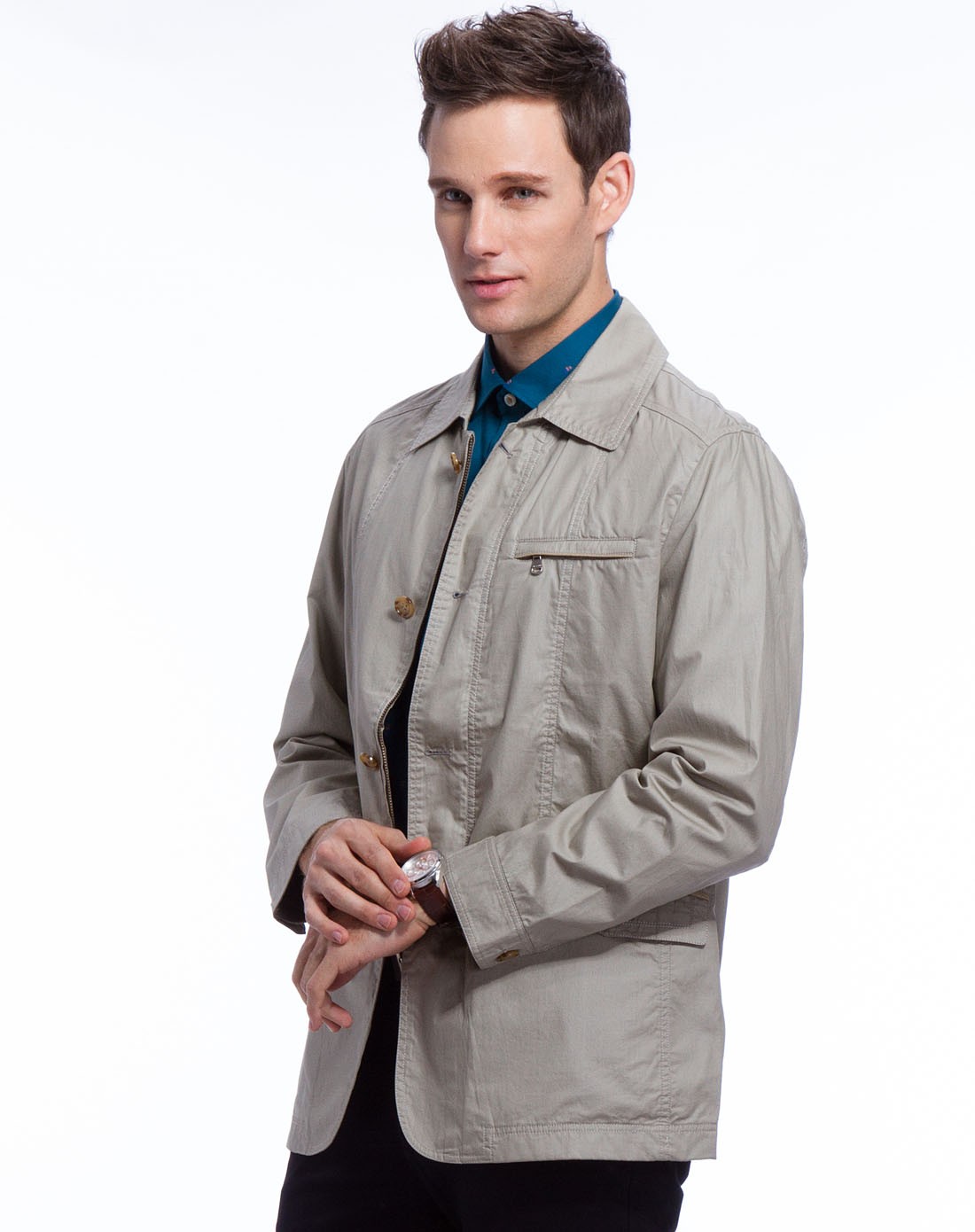 卡其色百搭舒适纯棉休闲便装