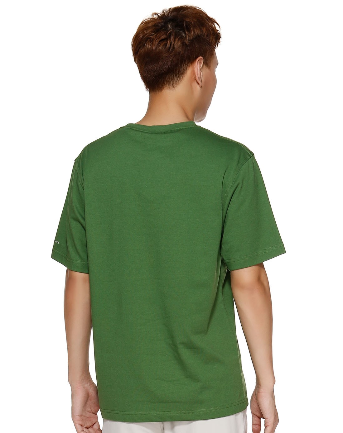 男款橄榄绿色速干短袖t恤 休闲印图