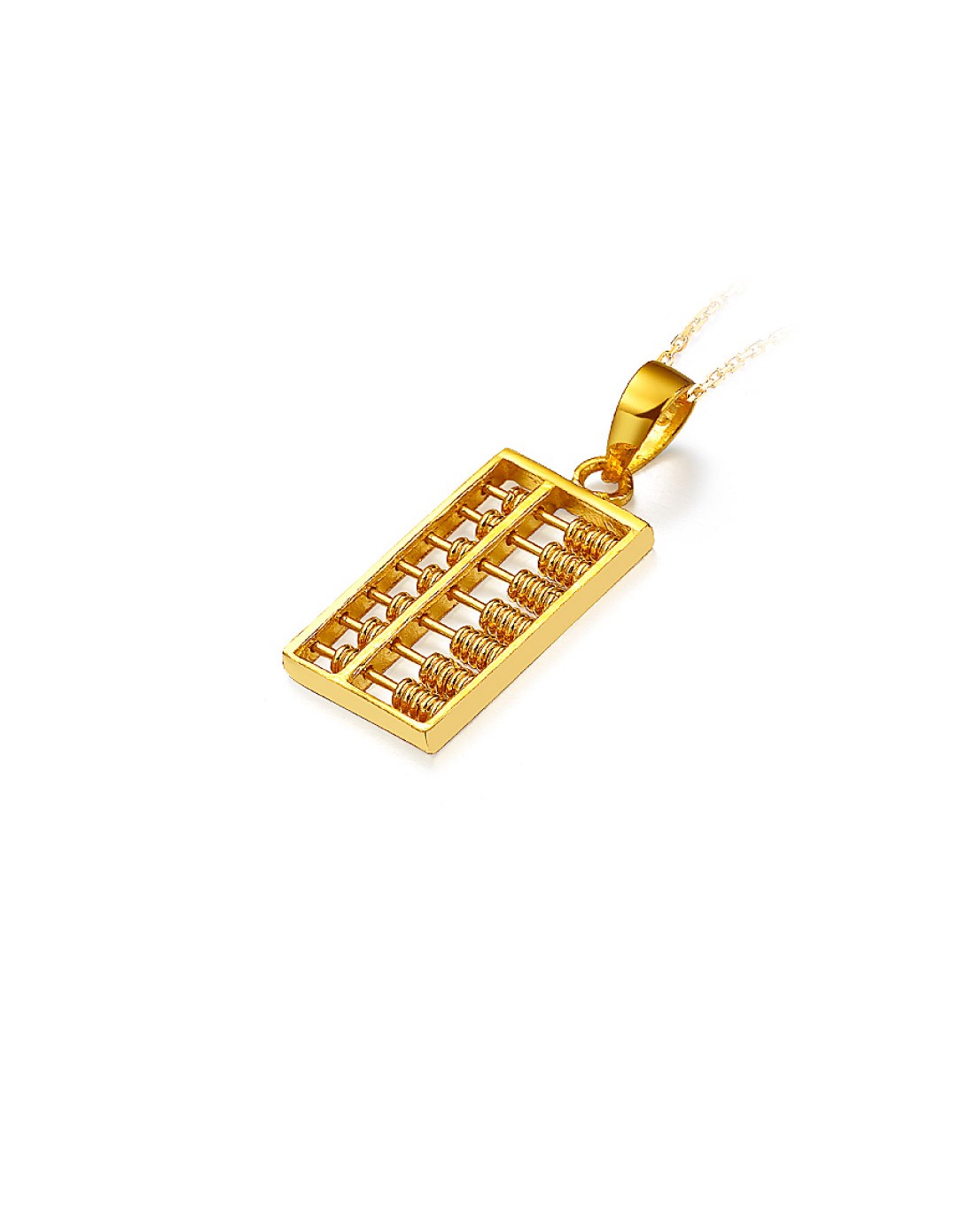 周大福chow tai fook珠宝专场-光砂如意算盘黄金吊坠(七档)