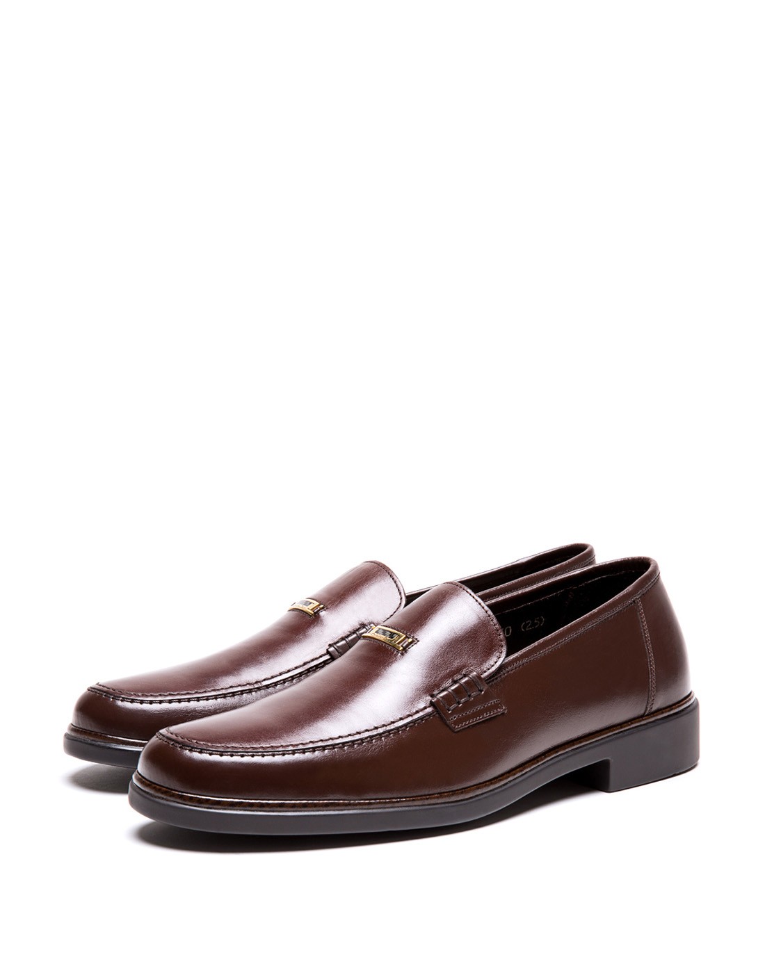 意大利进口浅咖色小牛皮拼袋鼠皮商务男鞋