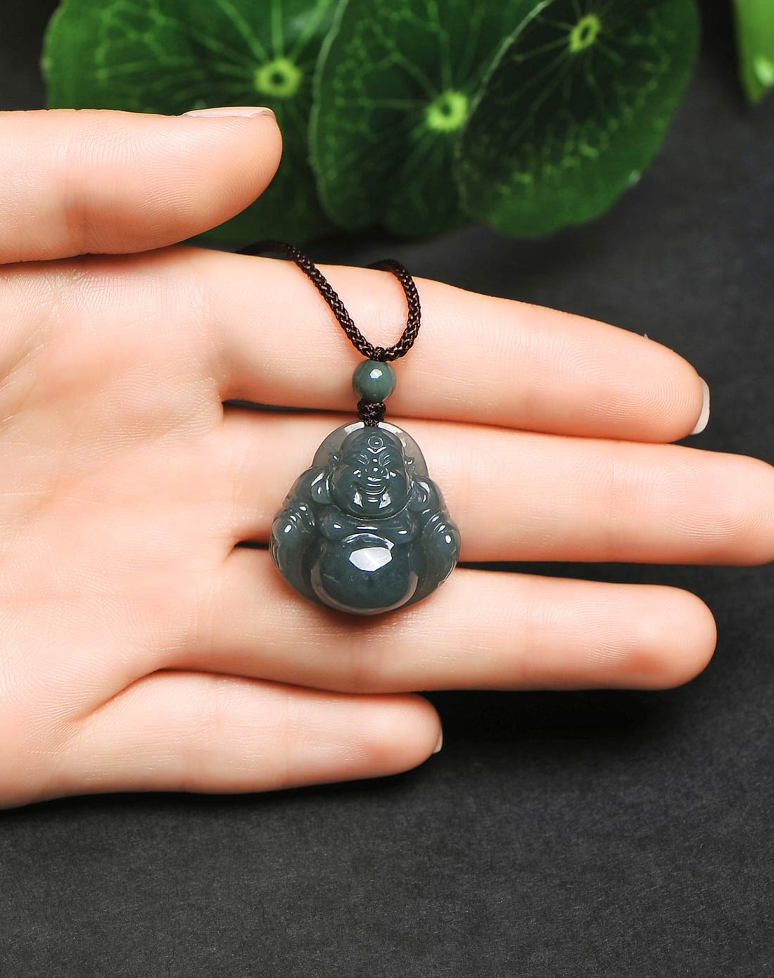 冰糯种油青小佛公 天然翡翠a货挂件(附国检证书)
