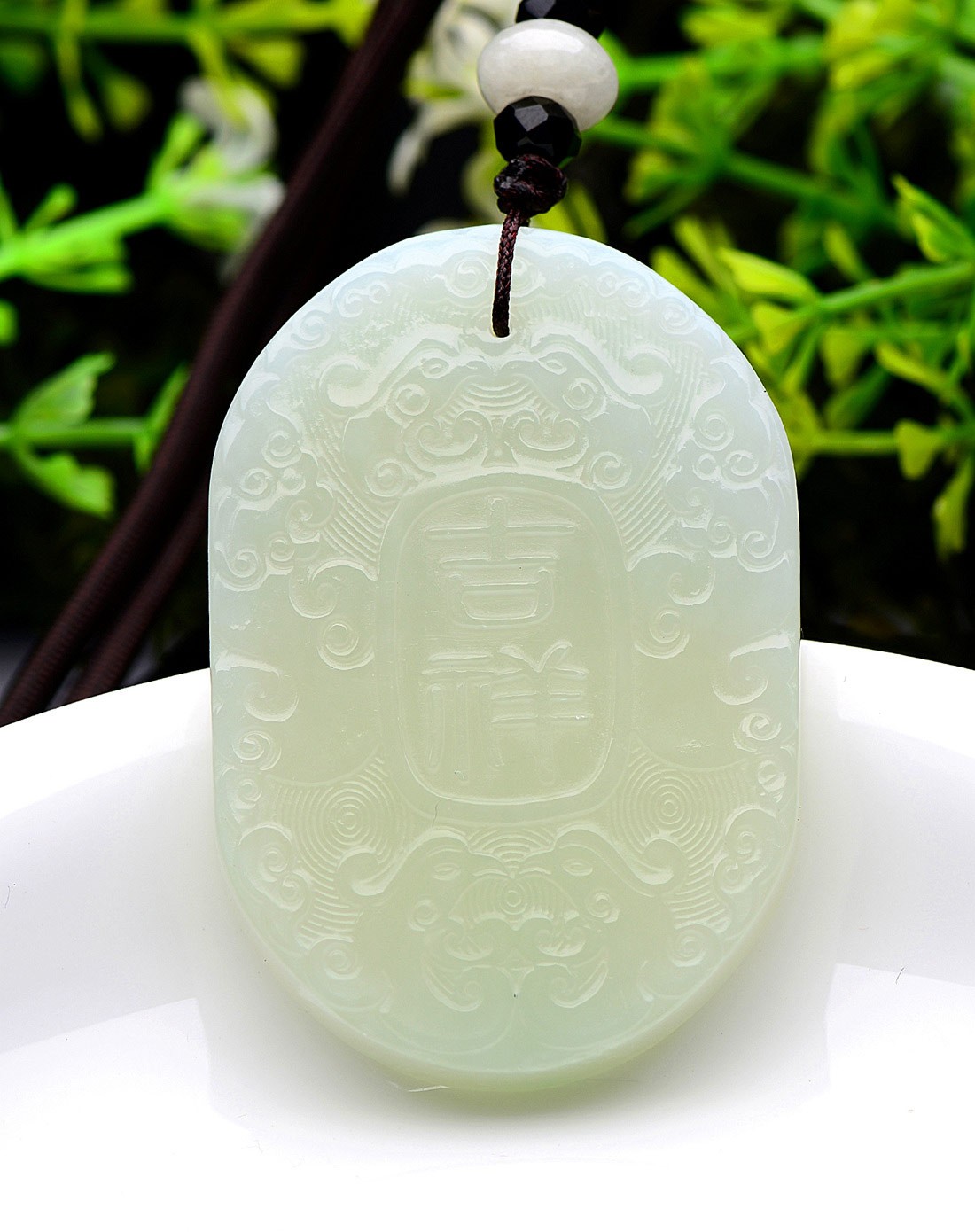 金万年kimani玉器专场优质新疆和田玉细腻吉祥如意吊坠kt1505779_唯品