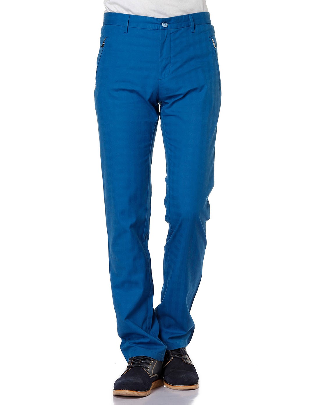 湖蓝色休闲都市百搭斯文长裤