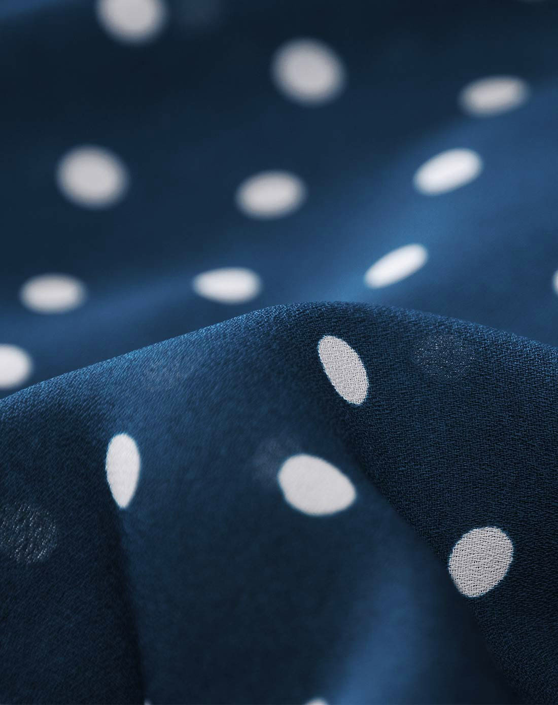 女款藏青色短袖雪纺衫