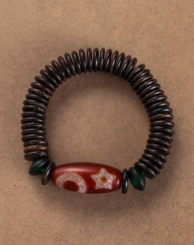 (西藏)日月星天珠-藏式天然天珠手串(附证书)