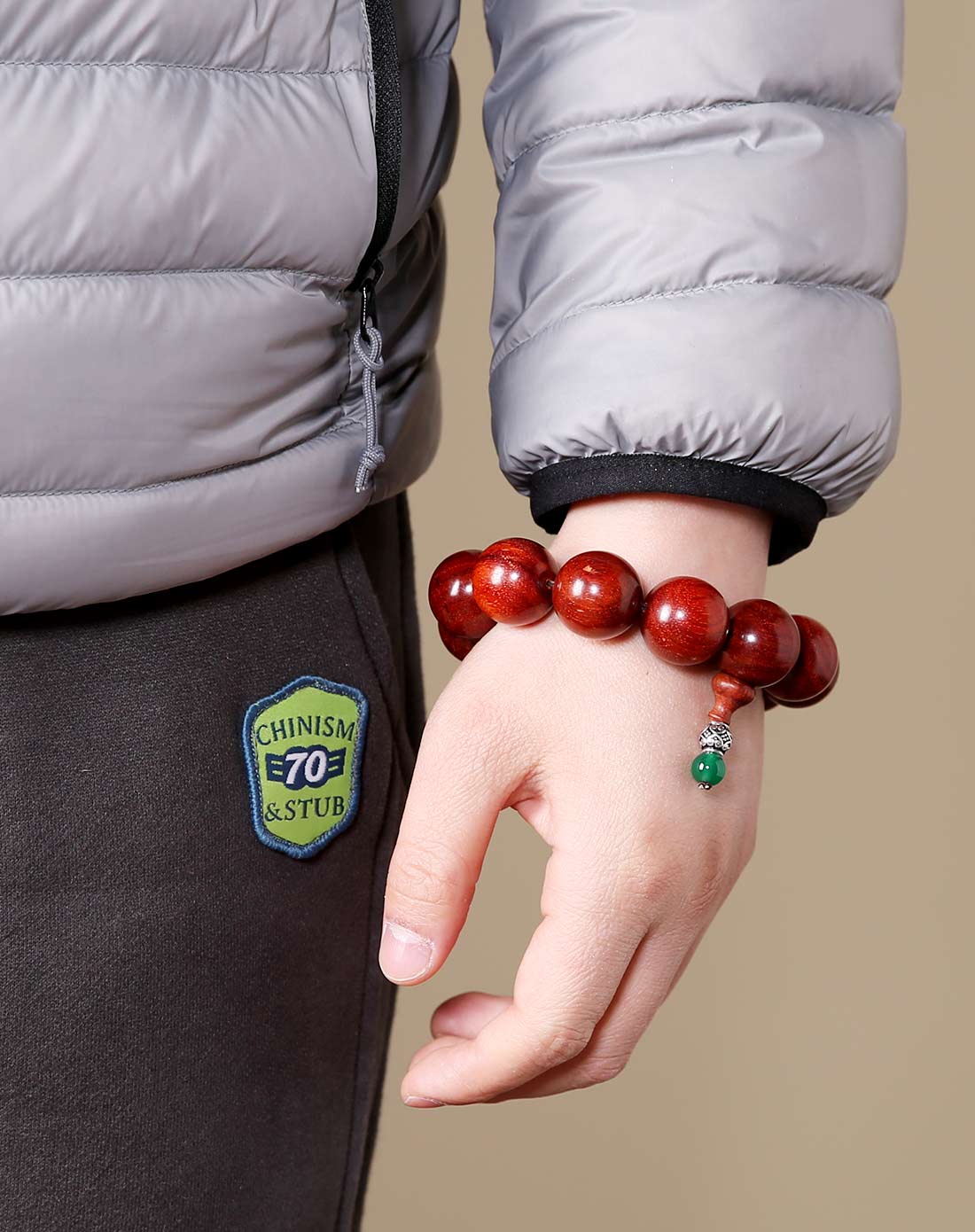 非洲.天然野生老料鸡血红科檀手串 平步青云款 20mm