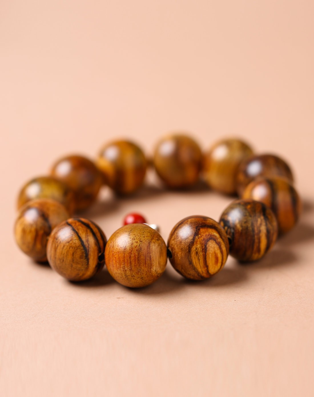 越南.芽庄野生极品虎斑纹花奇楠手串 甘凉味 20mm