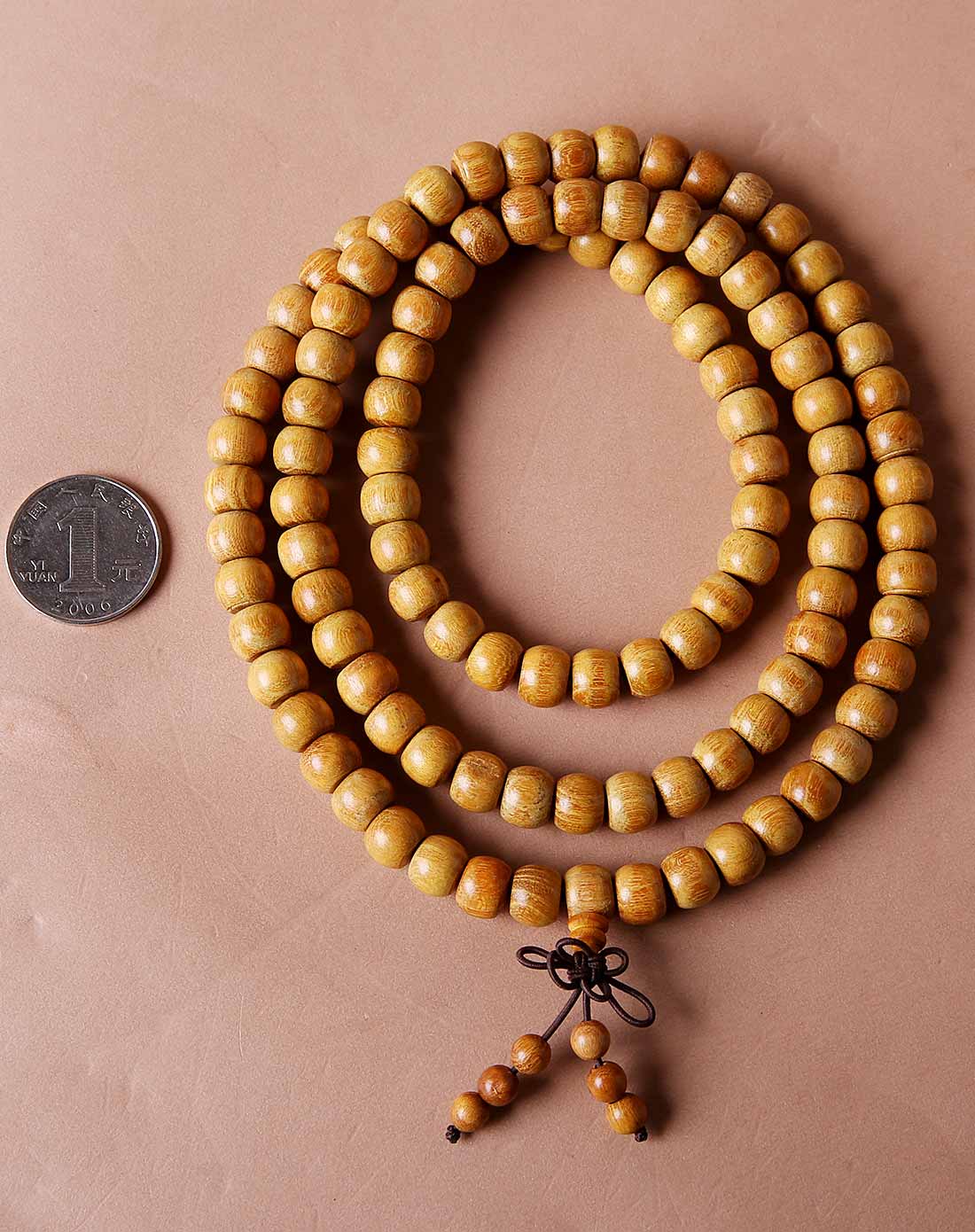 禅意黄金木鼓形佛珠念珠