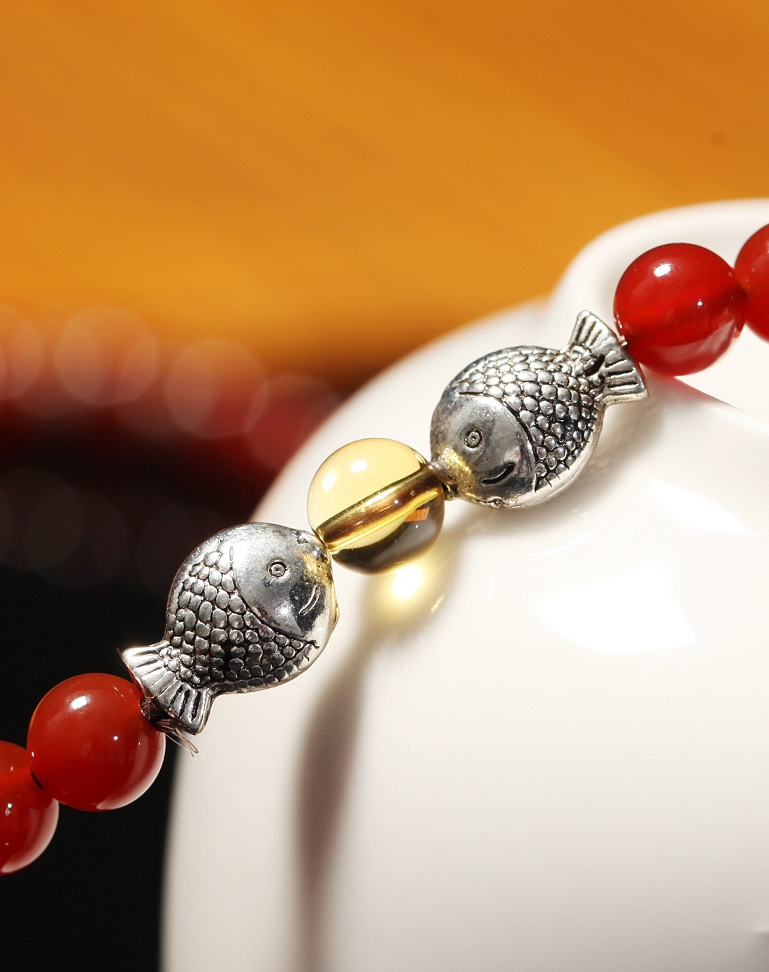 双鱼戏珠红玛瑙时尚手链(附证书)