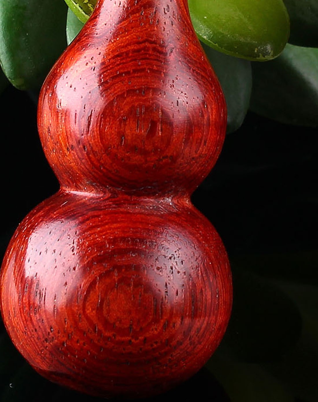 红檀木葫芦手把件一对装