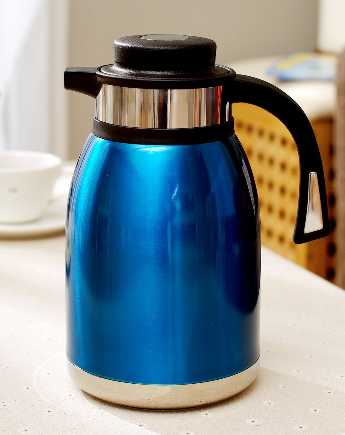 手按式蓝金属漆2升保温壶(304版)