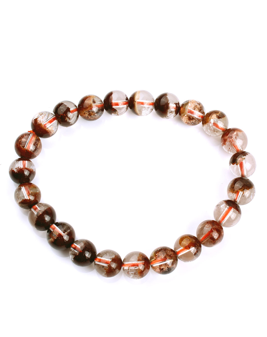 天然红幽灵手链8mm