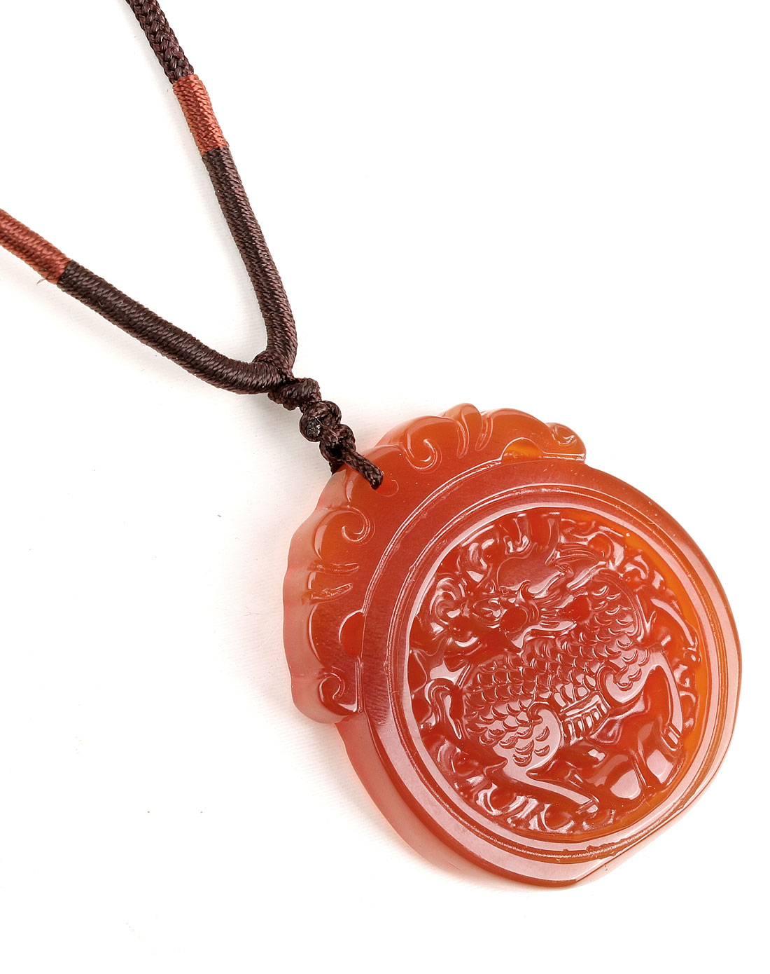 天然红玛瑙麒麟吊坠保平安