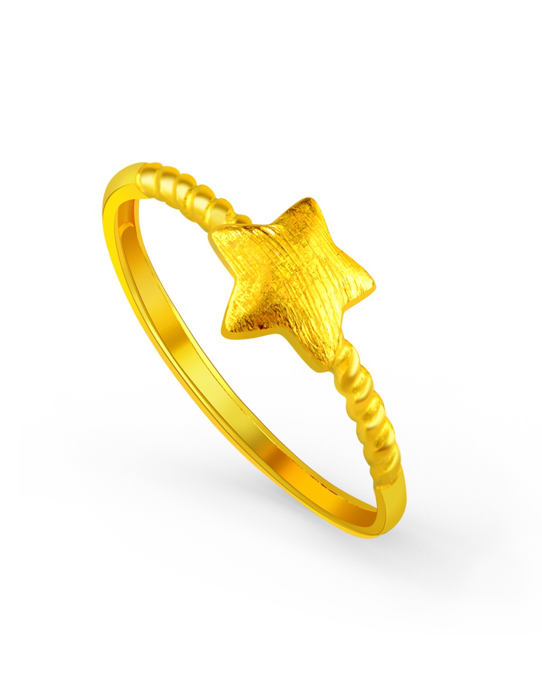 千足金黄金戒指炫彩五角星(2克)