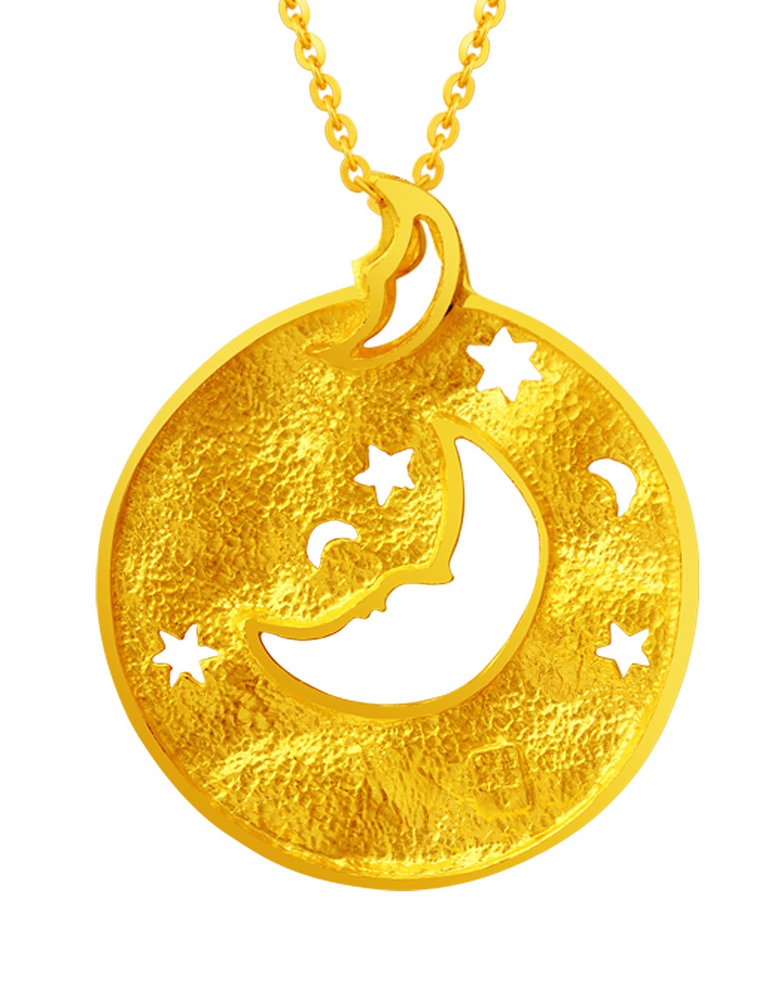 专柜同款千足金黄金吊坠日月星月亮大号(16.3克)
