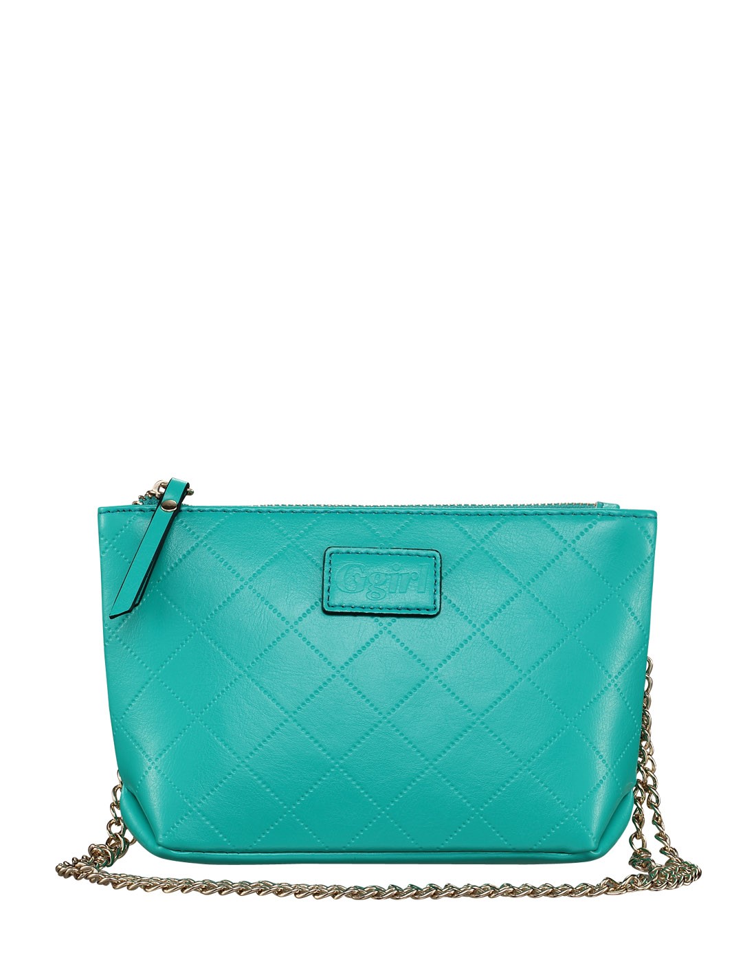 湖水绿迷你马卡龙牛皮单肩包