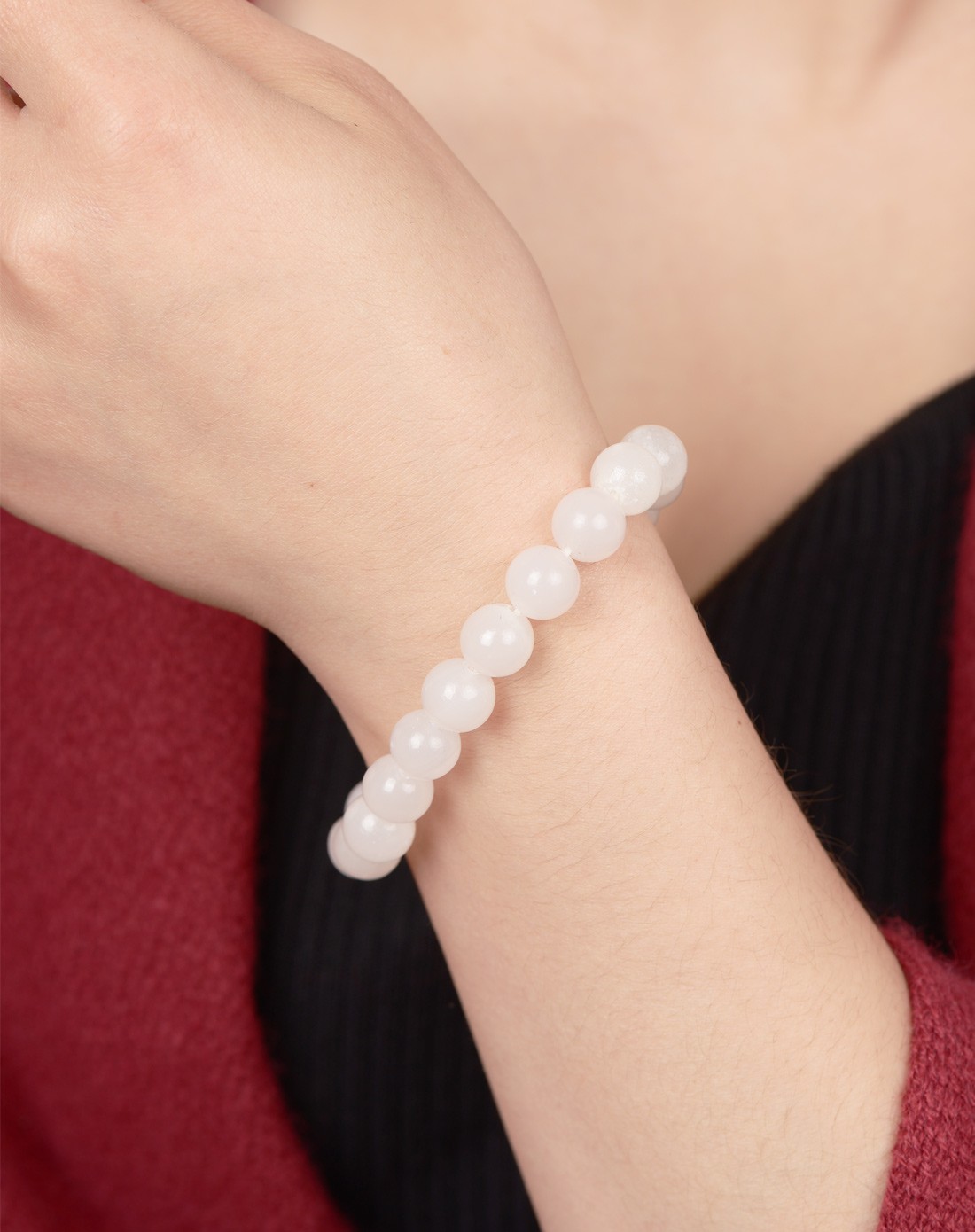 天然昆仑汉白玉手串(国家权威证书)