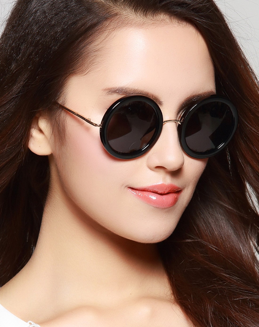 圆框复古板材偏光太阳镜