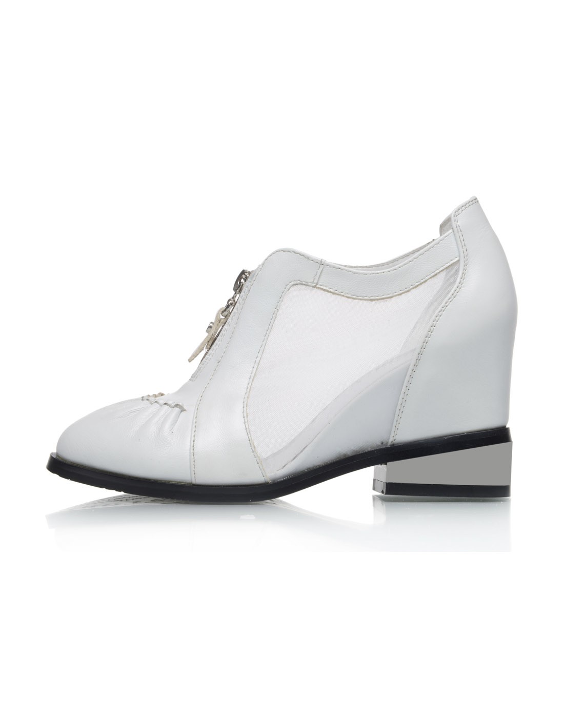 名典medd2015新款白色头层牛皮欧美深口单鞋hx55360103_唯品会