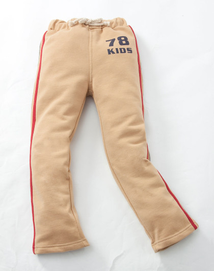 欧梦达euro kids男女童男童浅黄色校园休闲数字运动长裤032051-l12