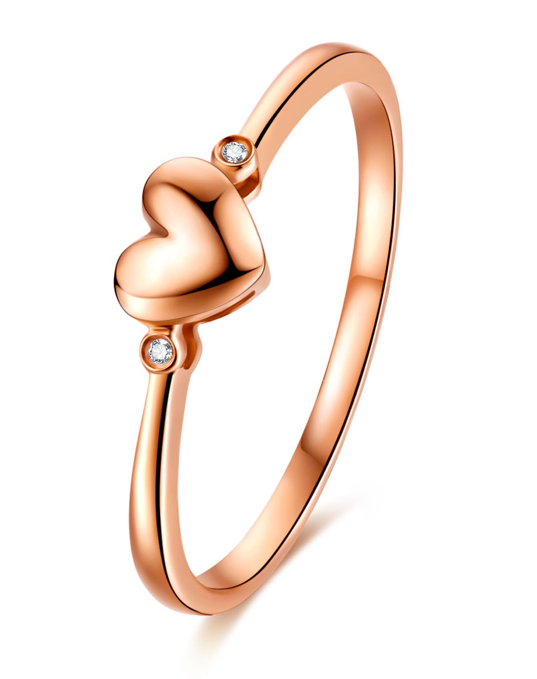 18k玫瑰金钻石女戒指