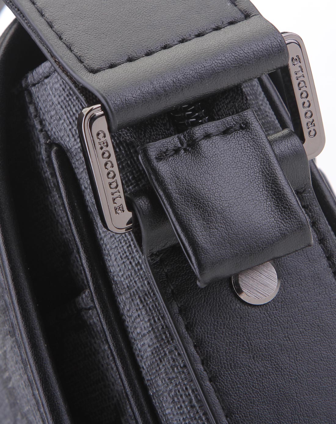 鳄鱼恤crocodile男女包男款灰色经典菱格纹单肩斜挎包11522001-02