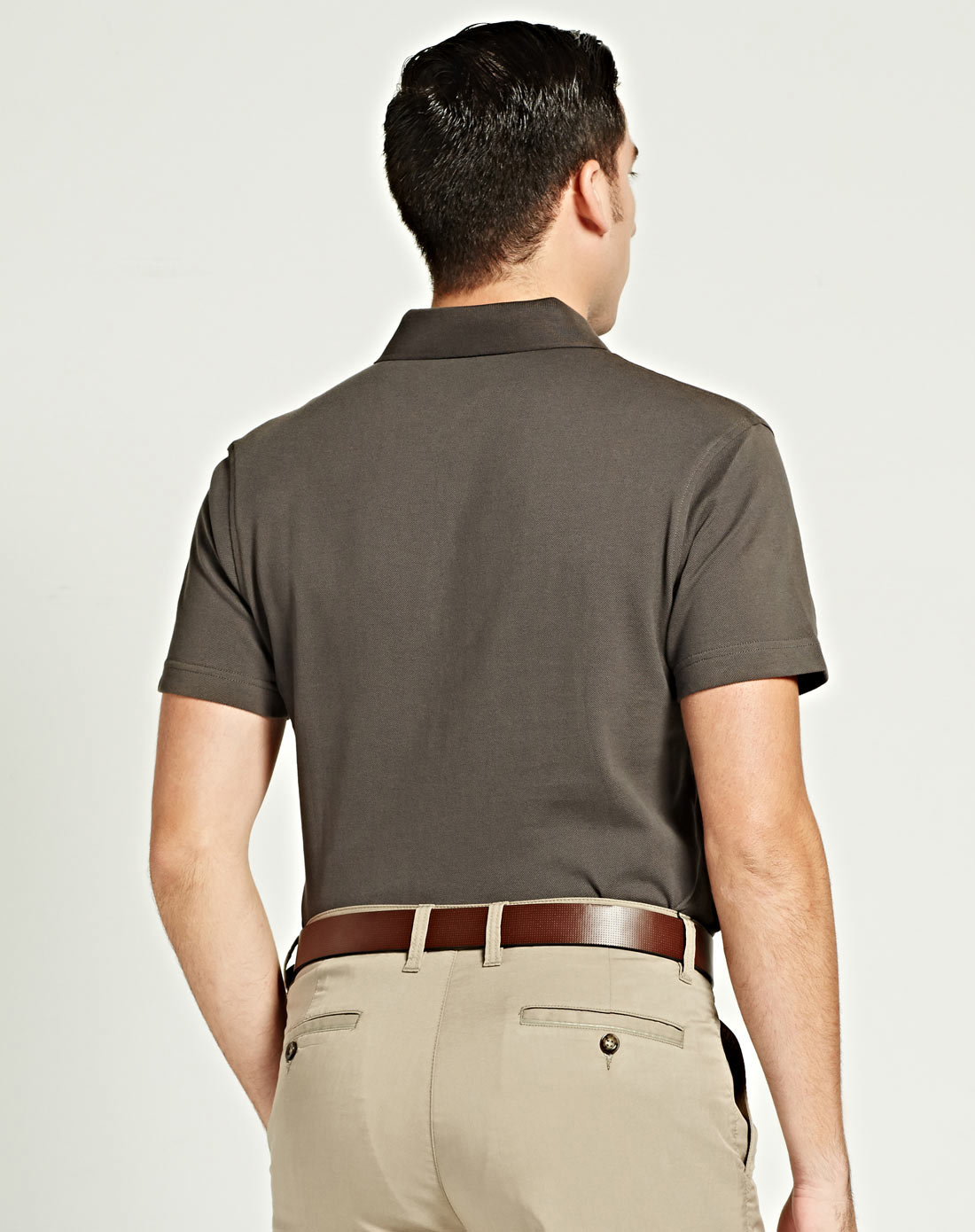 深灰绿色纯棉活力时尚短袖t恤