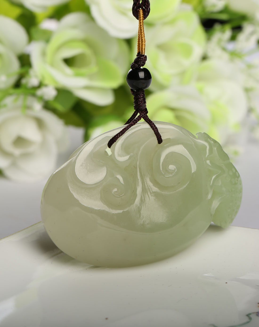 稀有和田玉一生如意挂件