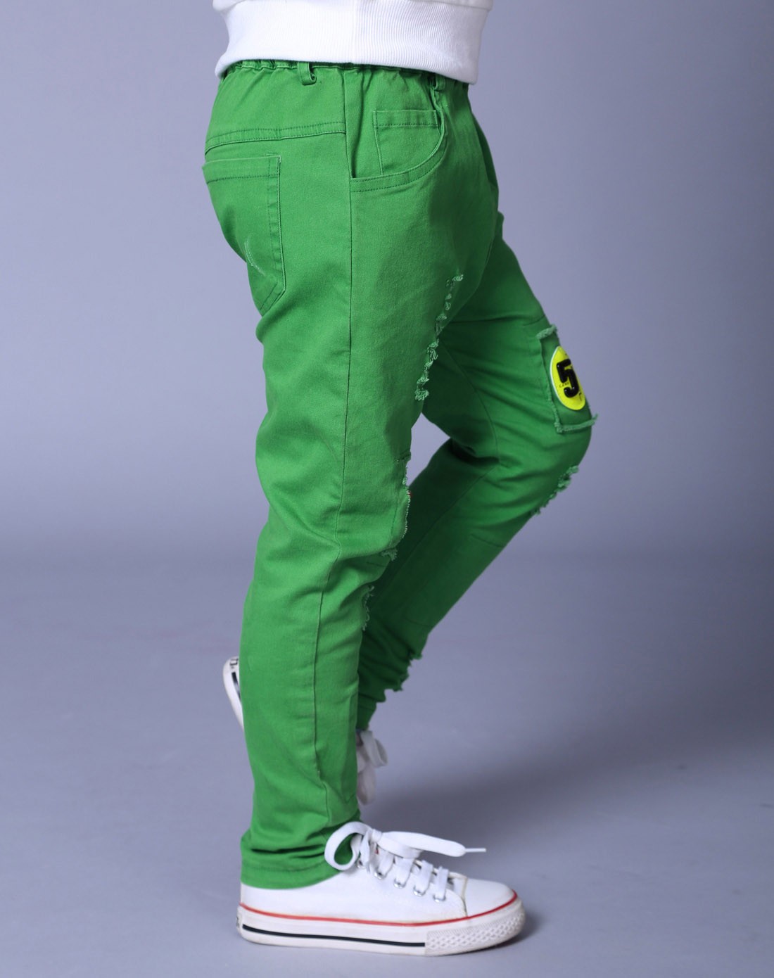 男童绿色休闲裤