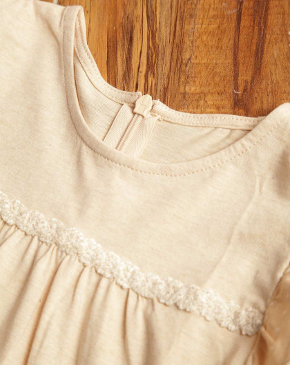 女宝宝纱布裙子 棕色小圆点