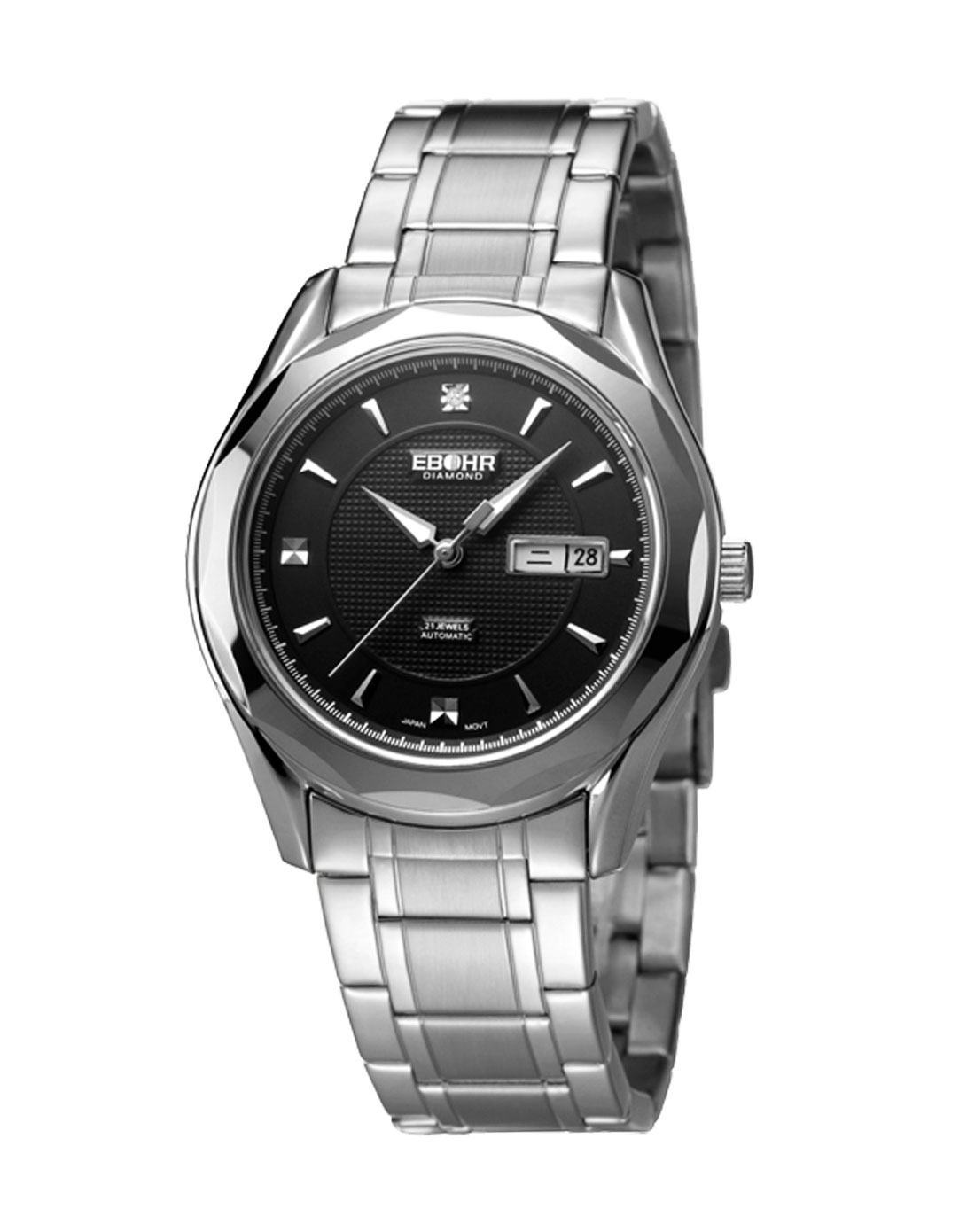 依波ebohr手表专场-女款黑面精品自动机械钨钢表