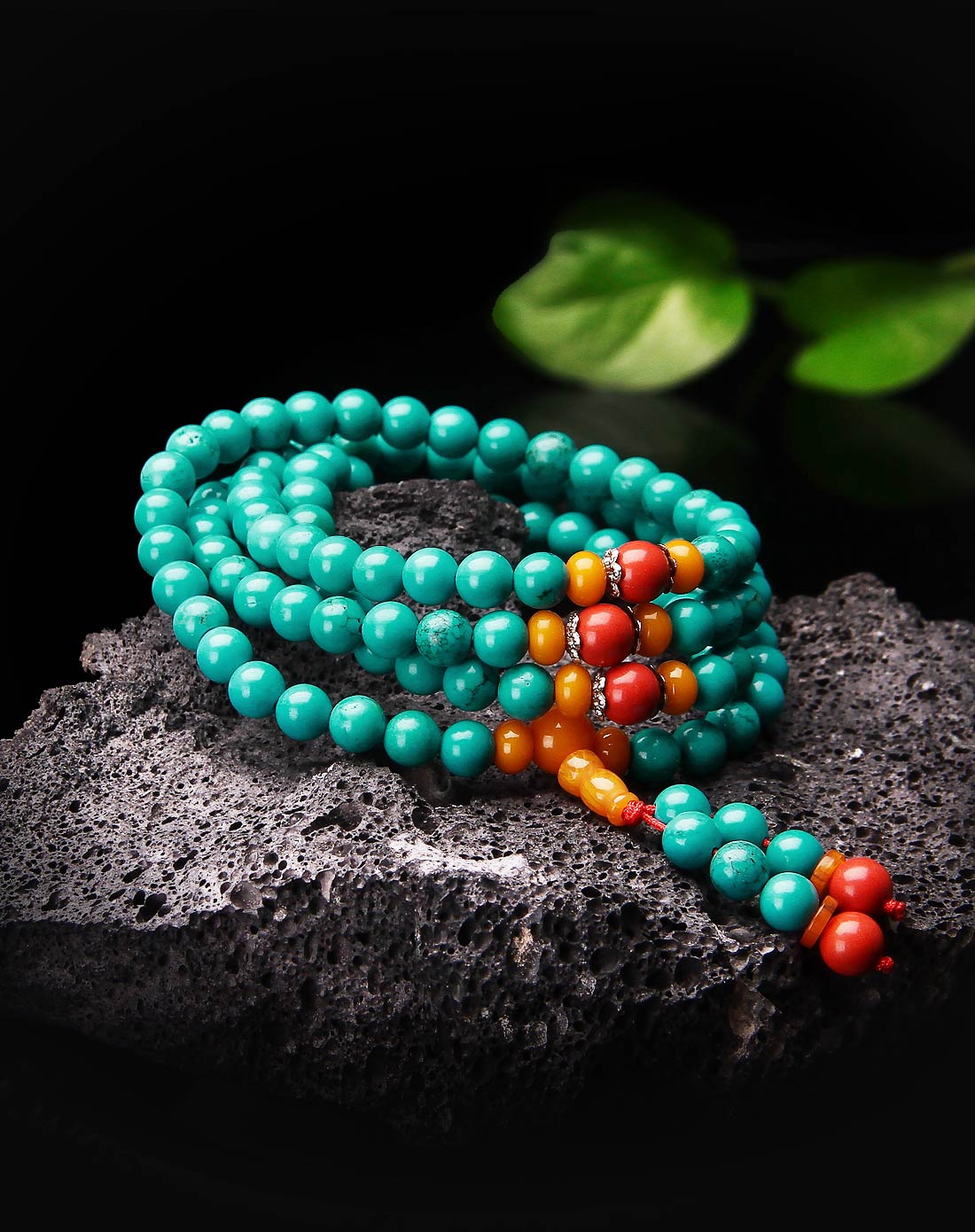 好运连连绿松石多层手串6mm