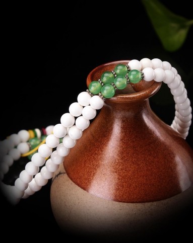 5a级砗磲东陵石时尚4圈手串(附证书)